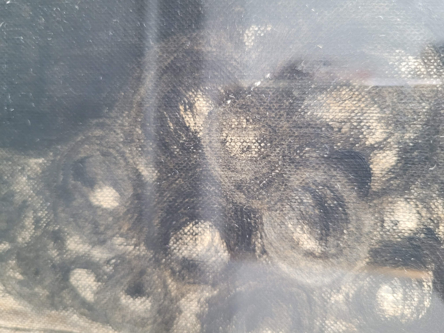 Peinture Clown sur papier toilé, signée - Ref 613