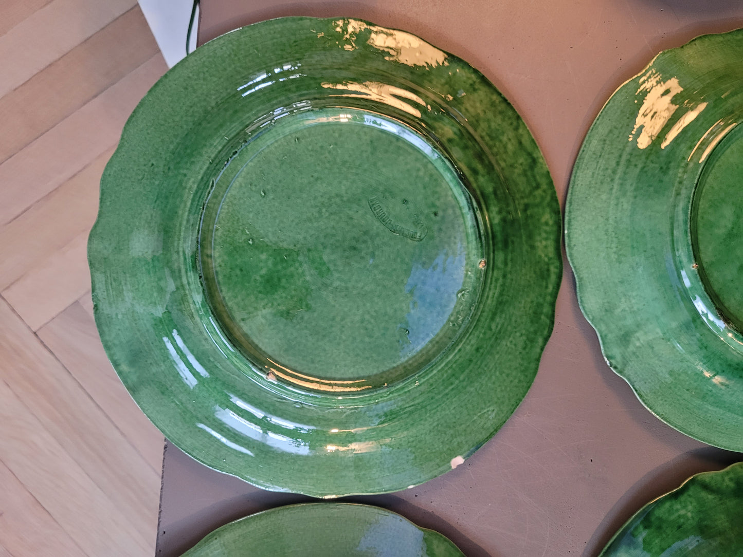 Serie d'assiettes Vallauris vertes - Ref 478