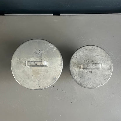2 pots gigognes en métal argenté Merker - Ref 1091
