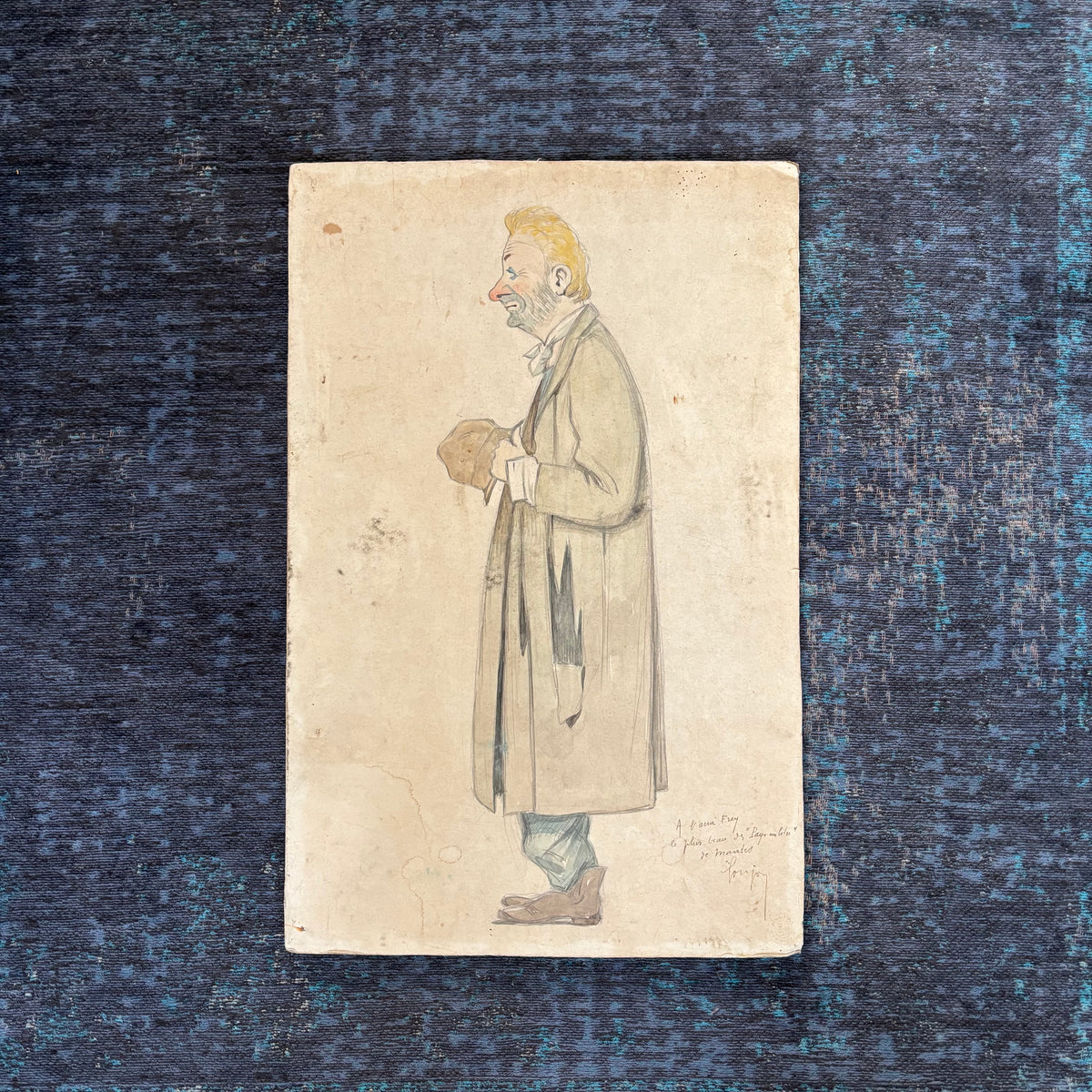 Aquarelle dédicacée et signée Pompon - Ref 1322