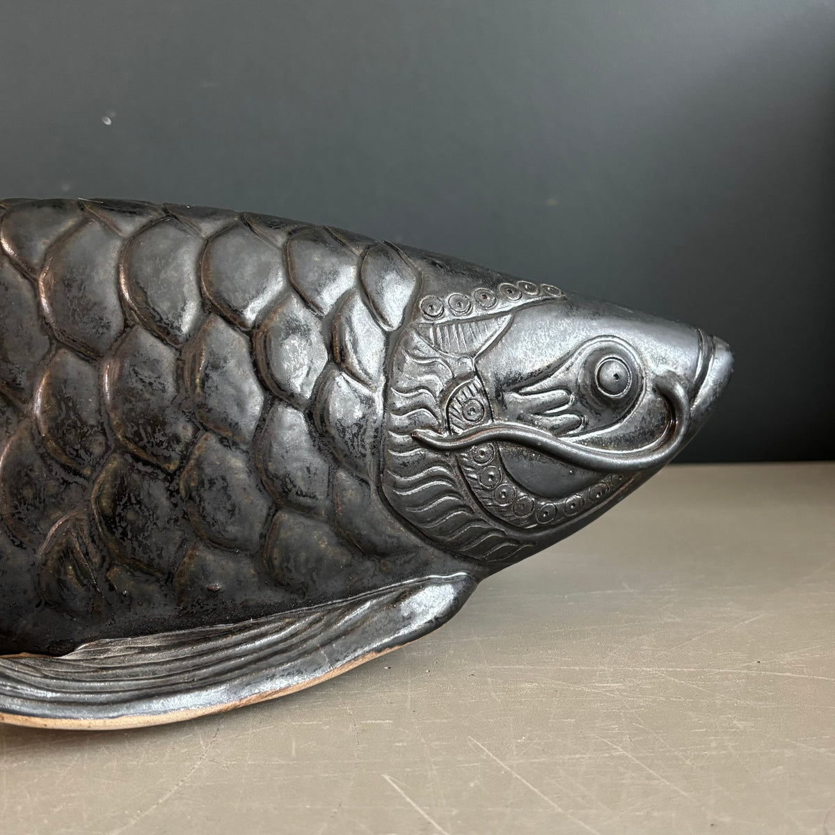 Poisson carpe en céramique - Ref 1344
