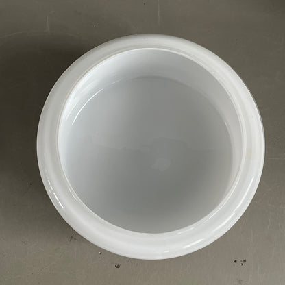 Paire de plafonniers globes en verre blanc - Ref 1175