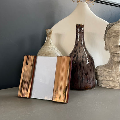 Cadre à poser art-déco en verre rose - Ref 1205