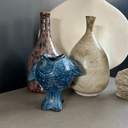 Vase - cendrier poisson en céramique vintage - Ref 1282