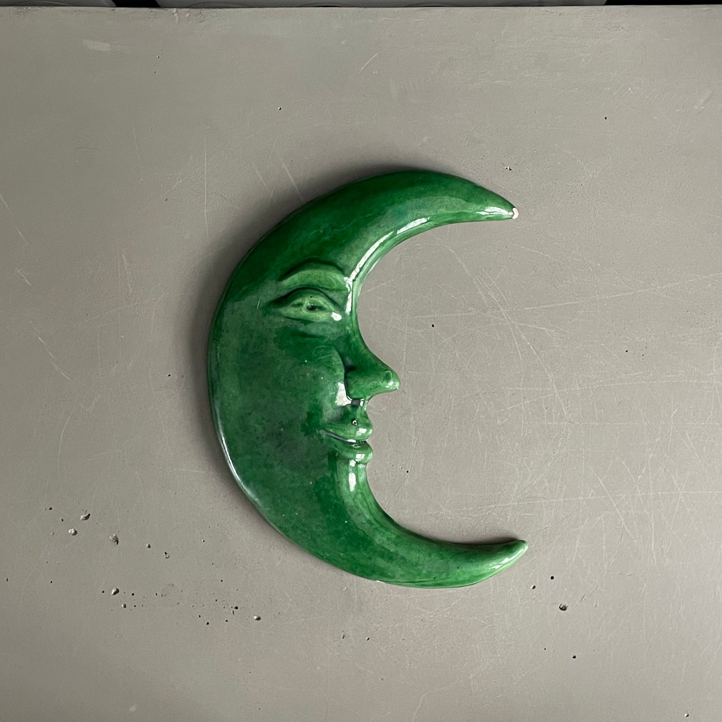 Céramique murale lune verte - Ref 1164