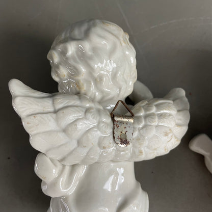 Paire d’anges en porcelaine à suspendre - Ref 1154
