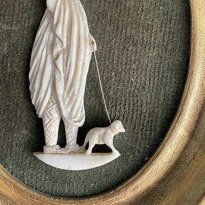 Paire de tableaux miniatures sculptures en os - Ref 1078