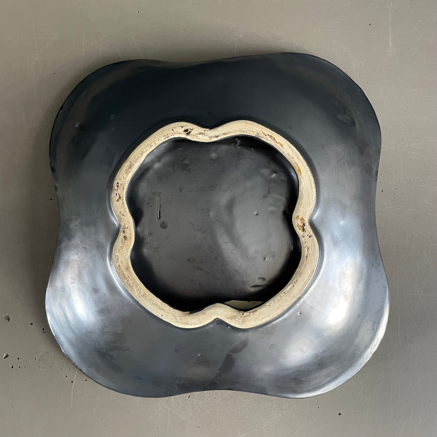 Coupe à fruits années 50 en émail métallisé - Ref 1197