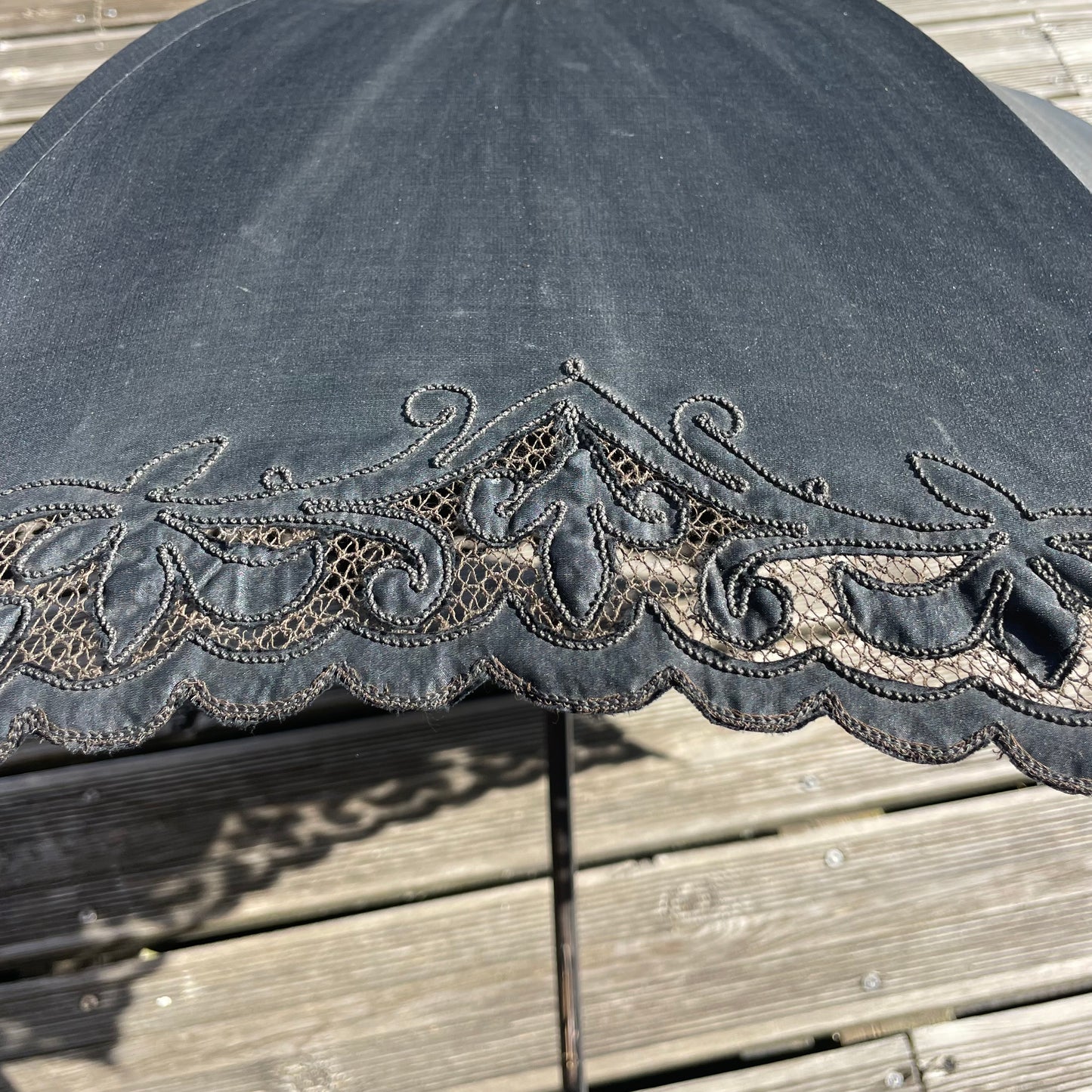 Ombrelle en soie noire 1900 - Ref 1100