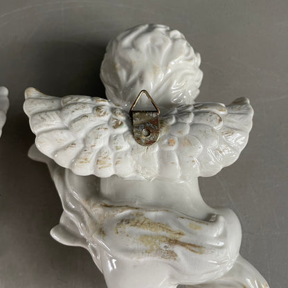 Paire d’anges en porcelaine à suspendre - Ref 1154