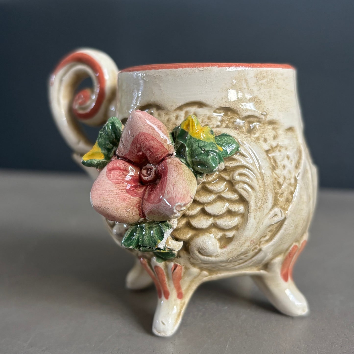 Tasse à café avec soucoupe de Capodimonte, Italie, années 50 - Ref 1215