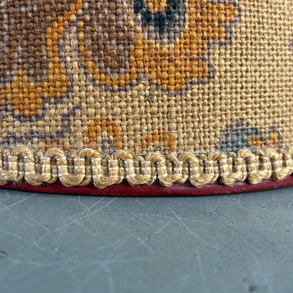 Abat-jour vintage en toile de jute à motifs - Ref 1330