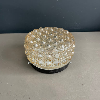 Plafonnier ou applique en verre moulé ambré - Ref 1180