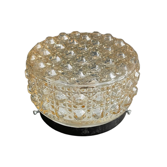 Plafonnier ou applique en verre moulé ambré - Ref 1180