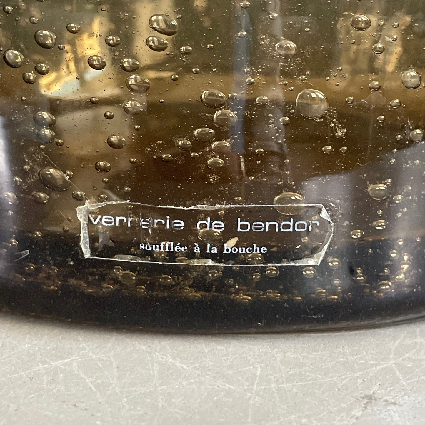 Ensemble en verre bulle fumé Bendor - Ref 1068