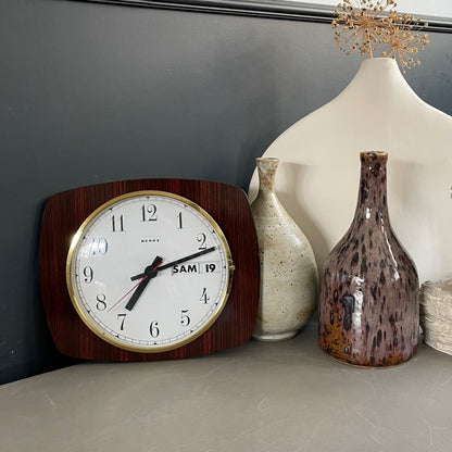 Horloge calendrier murale vintage en formica - Beroz - Ref 1196