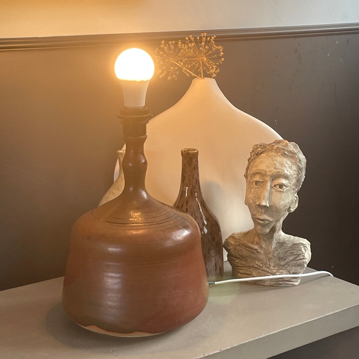 Pied de lampe vintage en céramique - Ref 1143