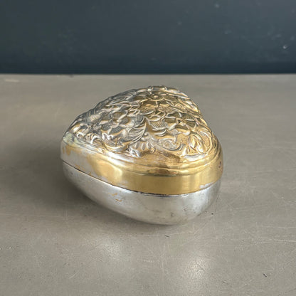 Boîte cœur en laiton argenté - Ref 1259