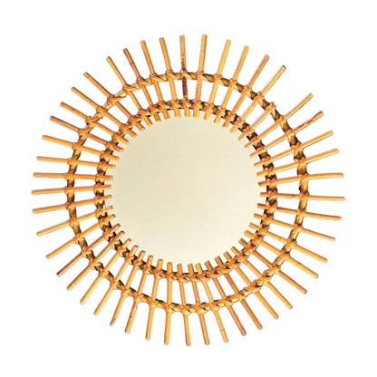 Miroir soleil en rotin - Ref 1294