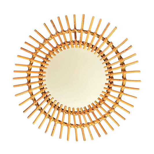 Miroir soleil en rotin - Ref 1294