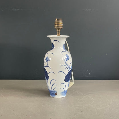 Pied de lampe asiatique en porcelaine peinte à la main - Ref 1106