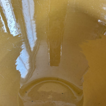 Saladier en céramique artisanale émaillé jaune et noir - Ref 1274