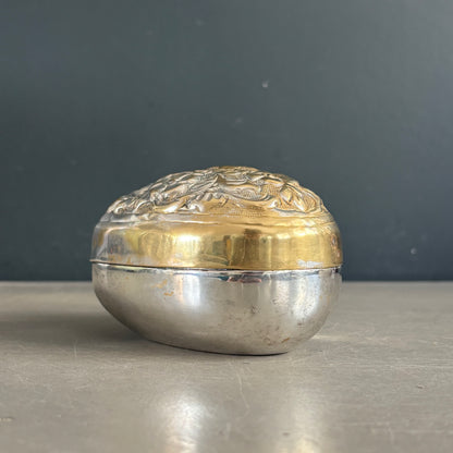 Boîte cœur en laiton argenté - Ref 1259