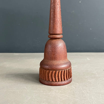 Bougeoir en bois ciselé - 17,5cm - Ref 1173