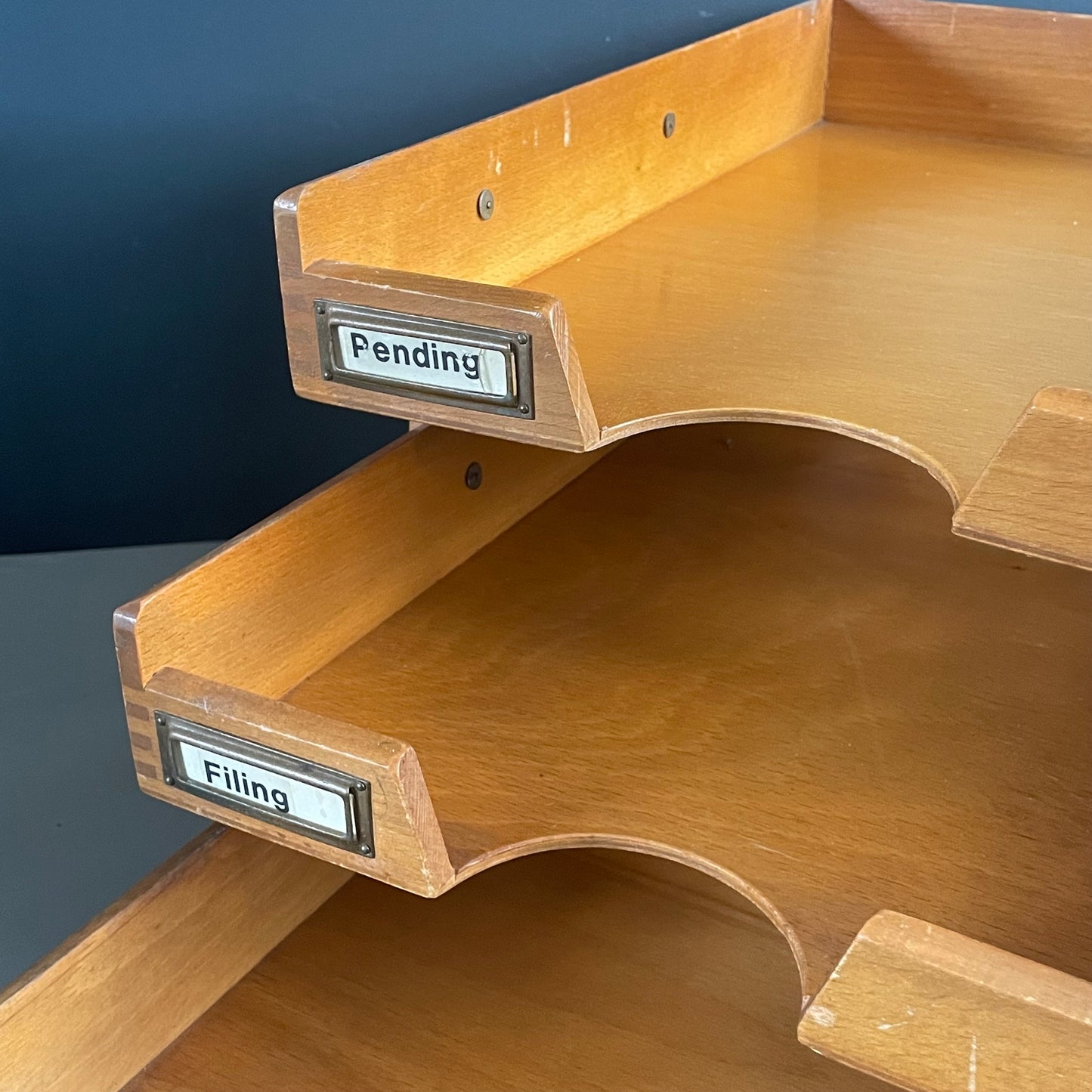 Organiseur trieur de bureau ancien en bois - Ref 1105