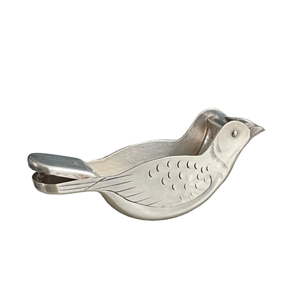 Presse-citron oiseau ancien en metal argenté - Ref 929