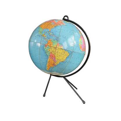 Globe terrestre vintage Girard et Barrère - Années 50-60 - piètement string - Ref 1153