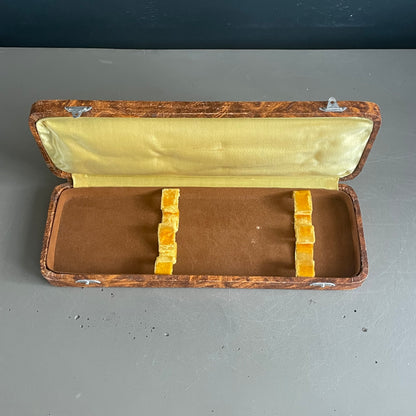 Couverts à salade en corne et inox dans leur coffret - Ref 1137