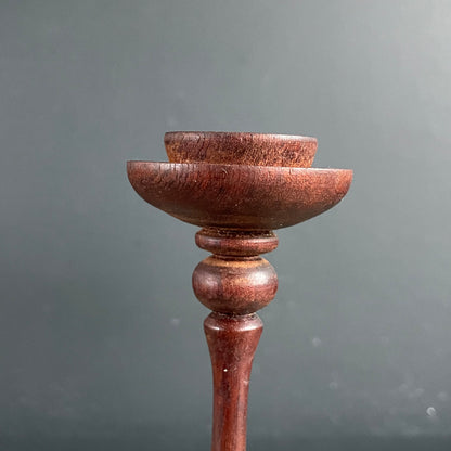 Bougeoir en bois ciselé - 19,5cm - Ref 1172