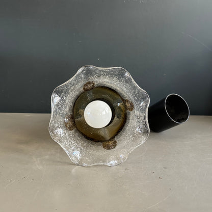 Suspension tulipe en verre bullé bicolore - Ref 1394