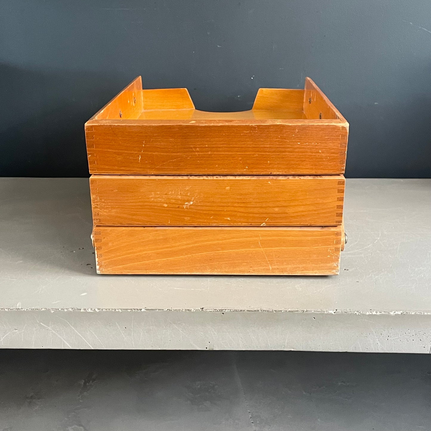 Organiseur trieur de bureau ancien en bois - Ref 1105