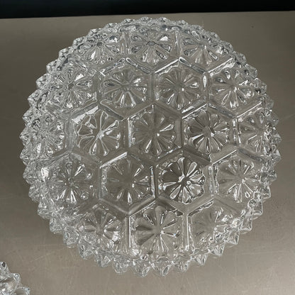 Paire de plafonniers / appliques en verre moulé + 1 globe seul - Ref 1179