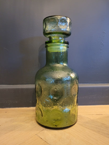 Carafe vintage en verre vert - Ref 78