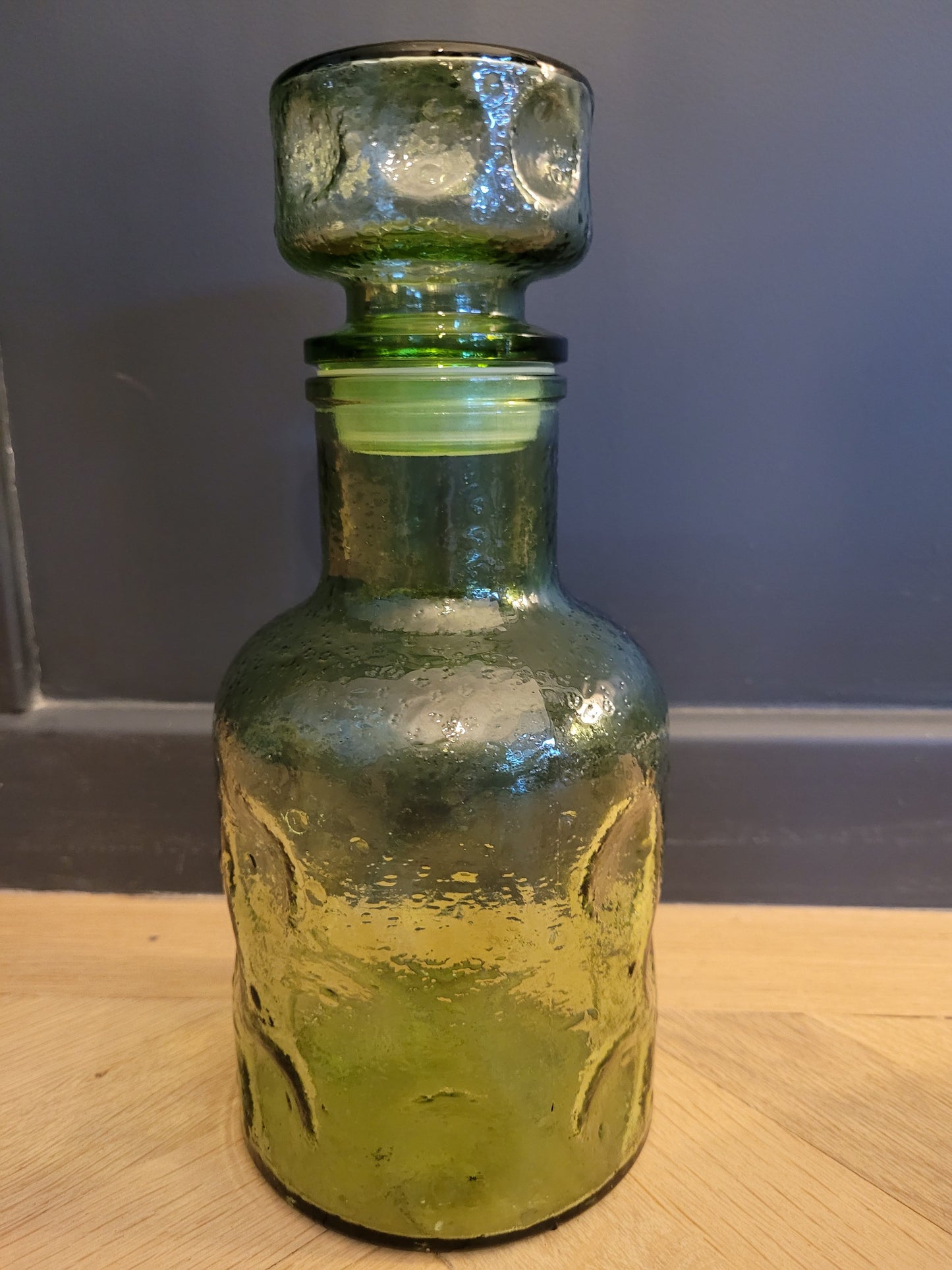 Carafe vintage en verre vert - Ref 78