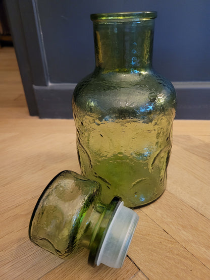 Carafe vintage en verre vert - Ref 78