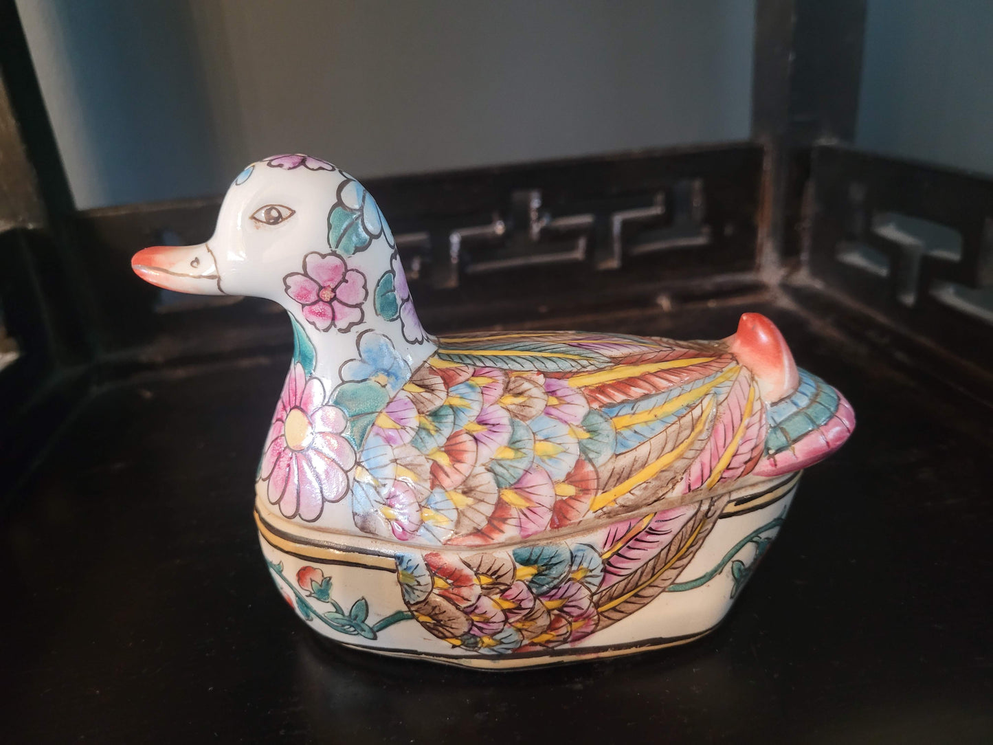 Boite canard en porcelaine de Chine - Terrine - ref 24