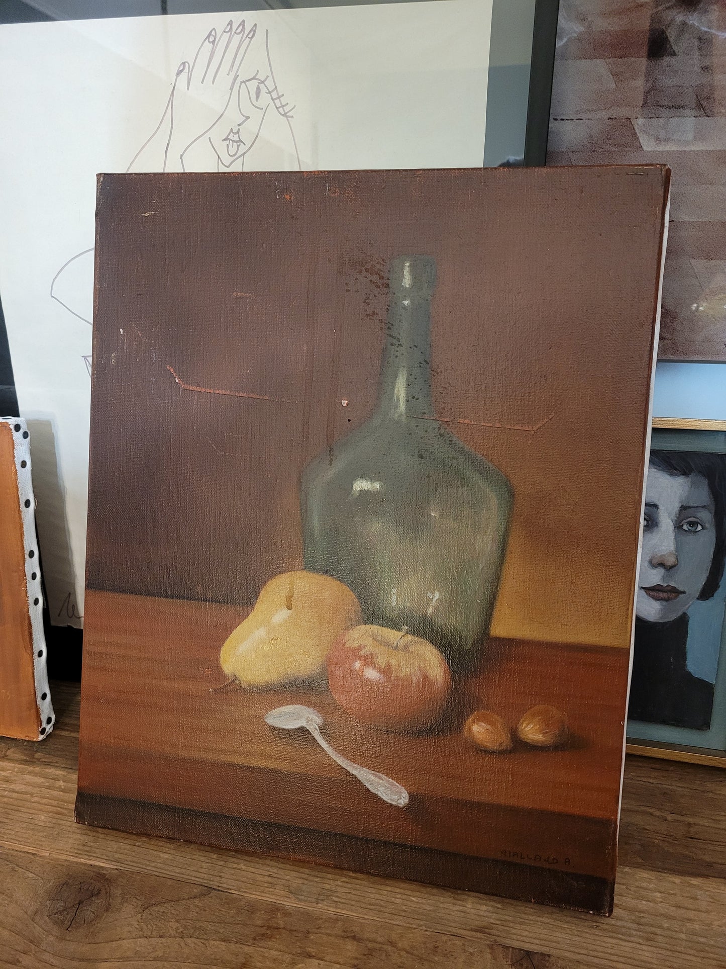 Tableau nature morte - huile sur toile - Signé Annie Rialland