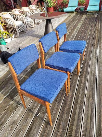 Lot de 3 chaises vintage assise matelassée