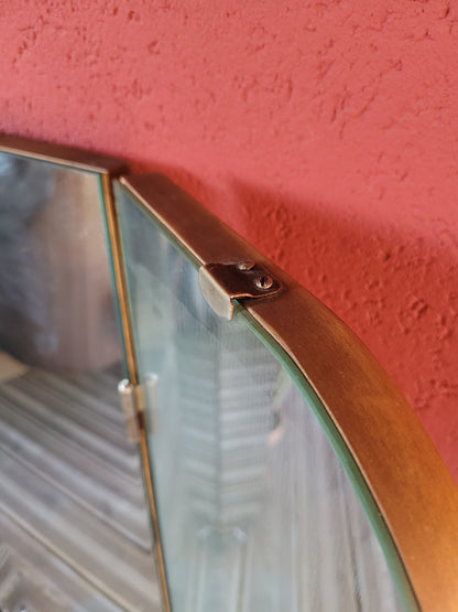 Grand miroir triptyque vintage en teck - Ref 250