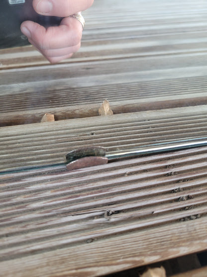 Grand miroir triptyque vintage en teck - Ref 250