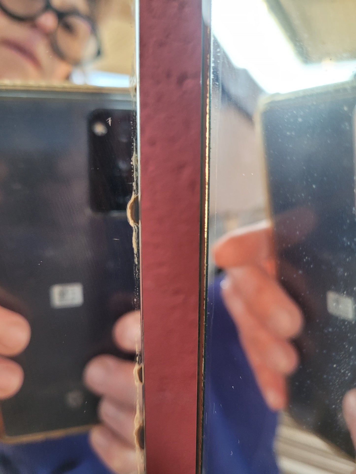 Grand miroir triptyque vintage en teck - Ref 250