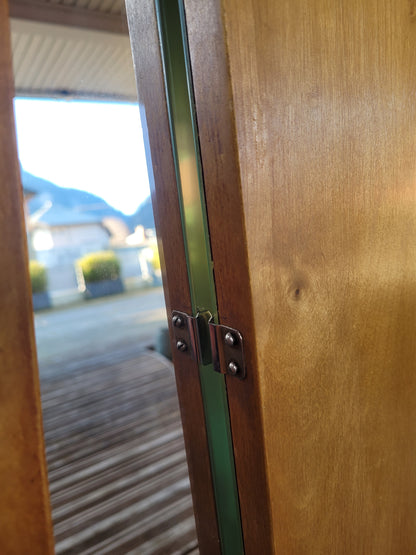 Grand miroir triptyque vintage en teck - Ref 250