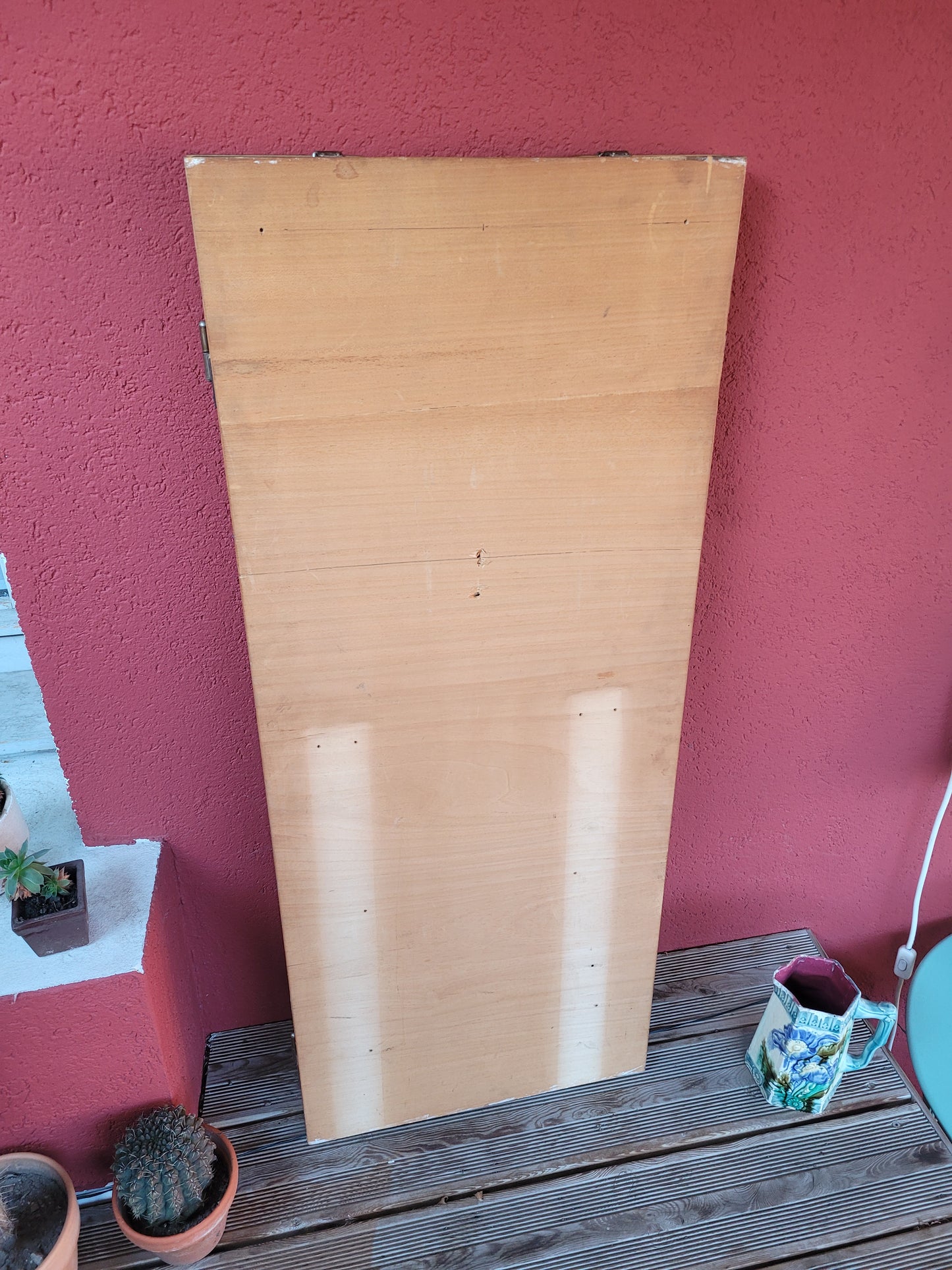 Grand miroir triptyque vintage en teck - Ref 250