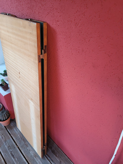 Grand miroir triptyque vintage en teck - Ref 250