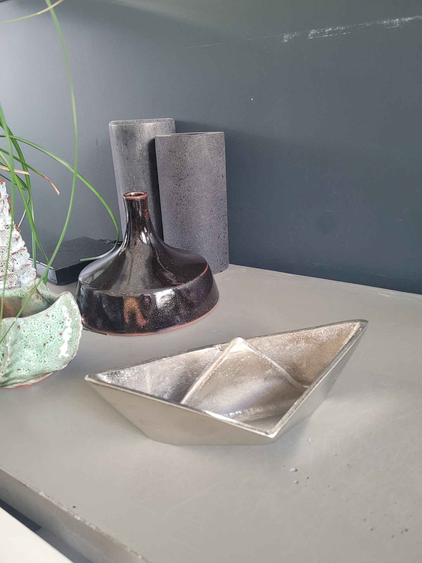 Vide poche bateau origami en zamak - Ref 123