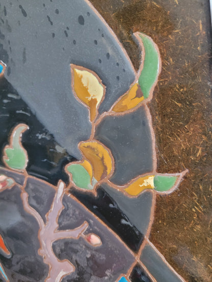 Tableau perroquet émaillé signé René Sigg - Ref 61